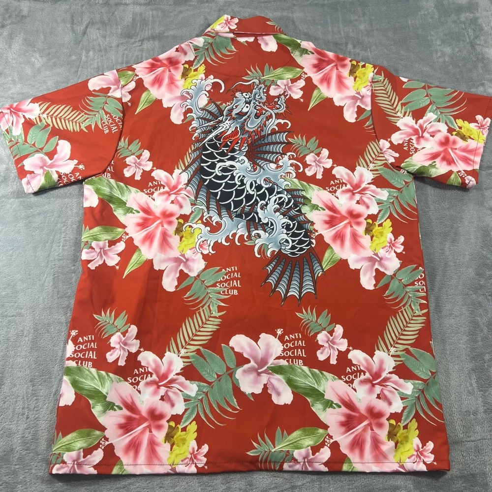 Anti Social Social Club x Like a Dragon RARE Red Floral Hawaiian Shirt XL NWT - Picture 1 of 8